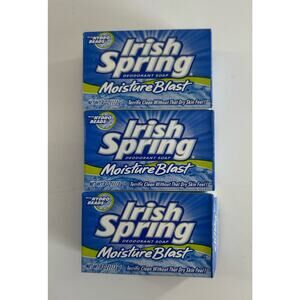 Irish Spring Deodorant Soap Moisture Blast with Hydro beads lot of 3